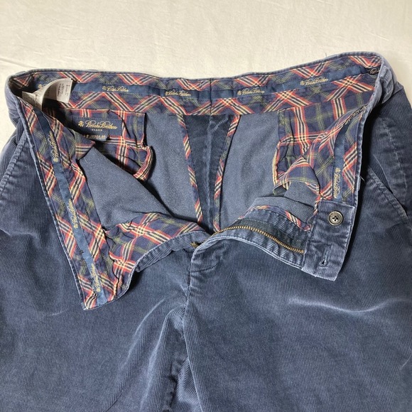 Brooks Brothers Clark Blue Corduroy Straight Leg Flat Front Men's Size 36x30 - Picture 4 of 10